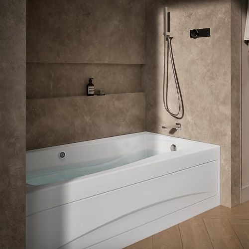 KOHLER® Mariposa® White 72" X 36" Alcove Whirlpool Bath with Bask® Heated Surface-2