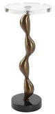 Uttermost® Remolino Glass Top Drink Table with Black/Warm Bronze Base-0