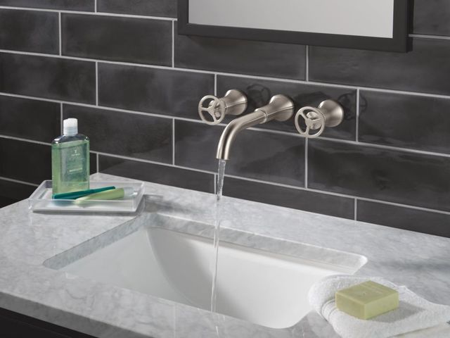 Delta Trinsic® Stainless Wall Mount Bathroom Faucet-1