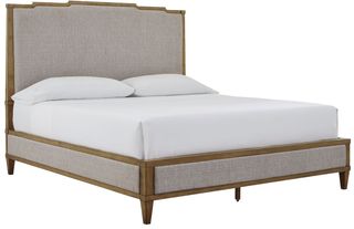 Signature Design by Ashley® Sharlance Gray/Light Brown King Upholstered Panel Bed