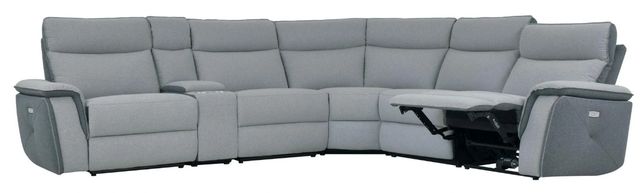 Homelegance® Maroni 6-Piece Gray Modular Power Reclining Sectional with Power Headrest-3
