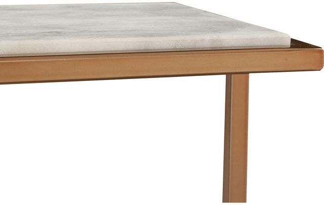 Renwil® Delma White Marble Accent  Table with Brass Stand -1