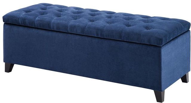 Olliix by Madison Park Navy Shandra Tufted Top Storage Bench-1