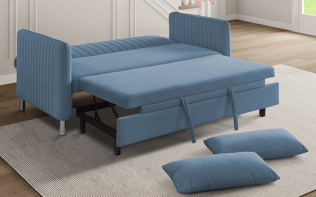 Homelegance® Greenway Blue Convertible Studio Sofa-4