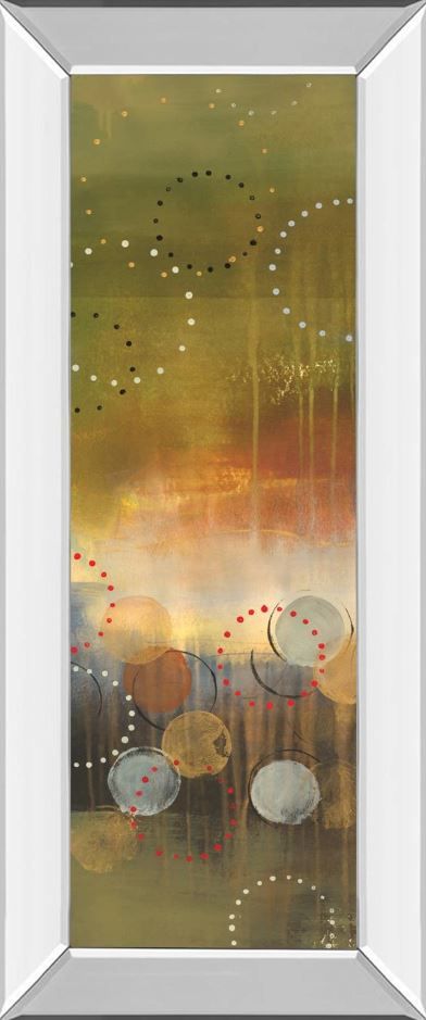 Classy Art Circles In Green Panel I by Jeni Lee Mirror Framed Wall Art-0