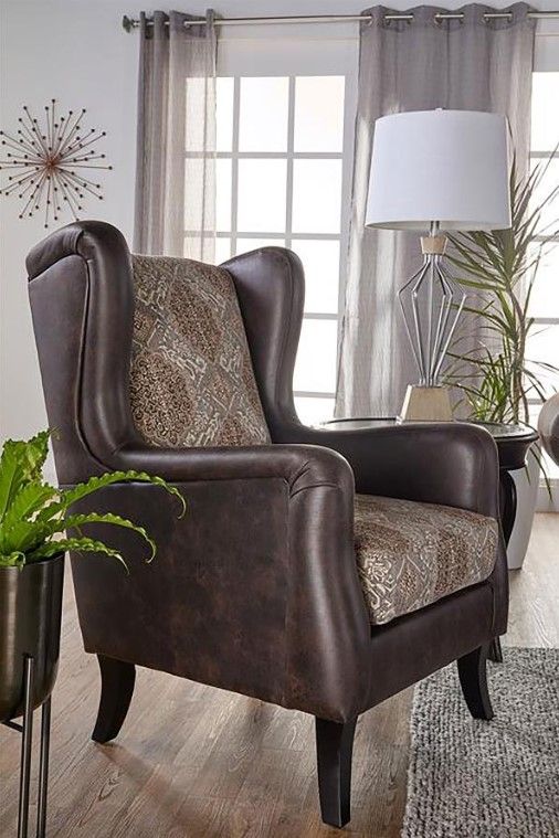 Coaster® Elmbrook Brown Upholstered Wingback Accent Club Chair -2