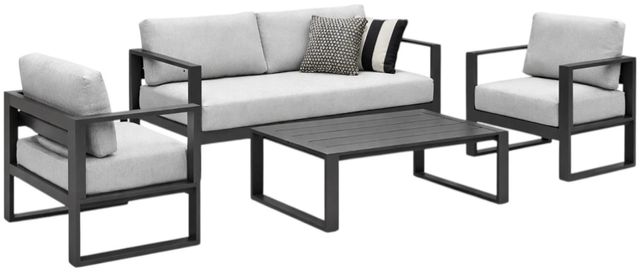 Intercon Navarro 4-Piece Mocha Aluminum/Fabric Outdoor Conversational Set-0
