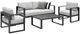 Intercon Navarro 4-Piece Mocha Aluminum/Fabric Outdoor Conversational Set-0
