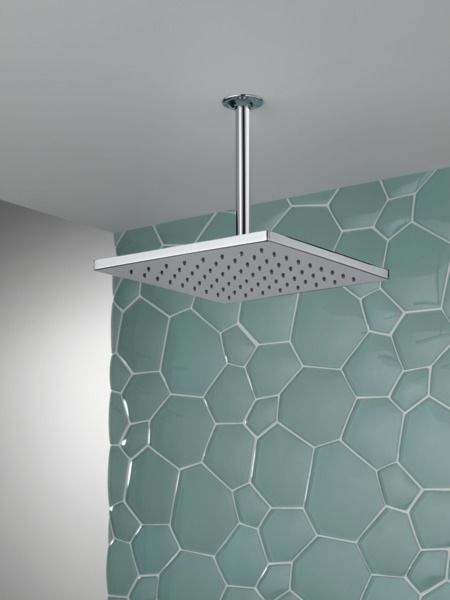 Delta Universal Showering Components 12" Lumicoat® Chrome Square Single-Setting Metal Raincan Shower Head-4