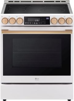 LG Studio 30" Essence White Slide In Electric Range 