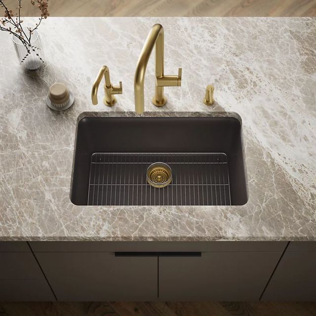 KOHLER® Cairn® Matte Brown 28" Undermount Single-Bowl Kitchen Sink-1
