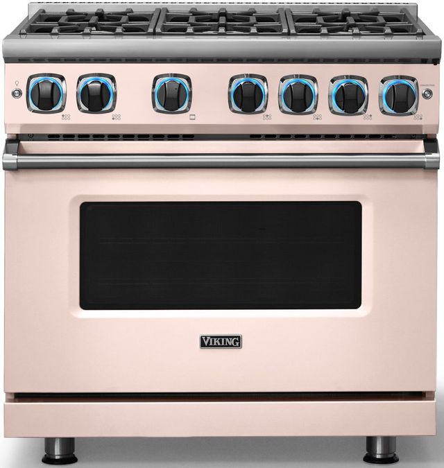 Viking® 7 Series 36" Blush Pro Style Liquid Propane Gas Range-3
