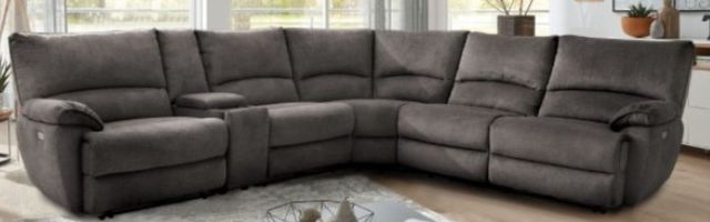 Furniture of America® Cerelia 6-Piece Gray Modular Power Reclining Sectional-0