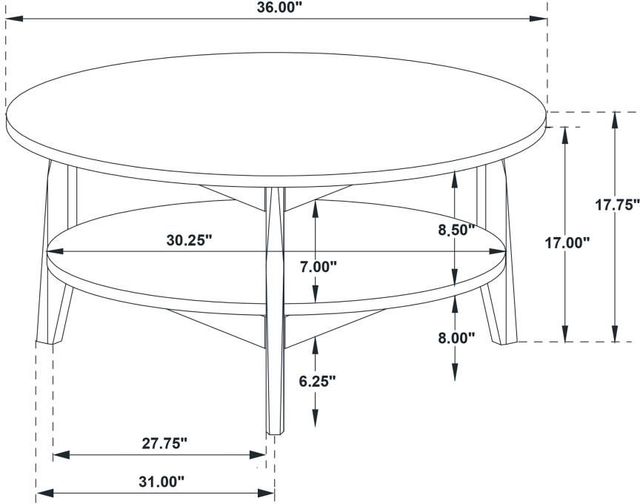 Coaster® Bradley Gray Coffee table with Natural Base-2