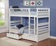 IFDC White Youth Single/Single Bunk Storage Bed-1