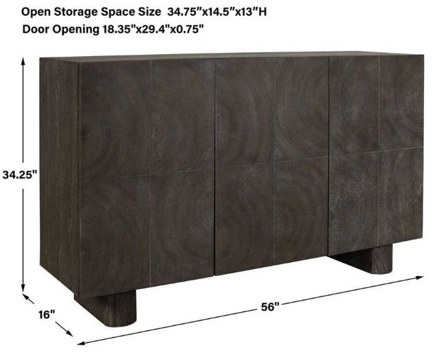 Uttermost® Phineas Walnut 3-Door Modern Cabinet-2
