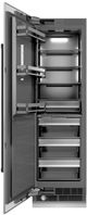 ZLINE Autograph Edition Series 24 in. 12.4 Cu. Ft. Column Freezer in Stainless Steel with Graphite Gray Interior and Matte Black Accents-1