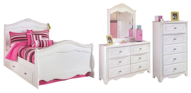 Signature Design by Ashley® Exquisite 4-Piece White Full Sleigh Bed Set-0