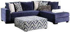 Furniture of America® Griswold 2-Piece Navy Right-Arm Facing Sofa Sectional and Chaise