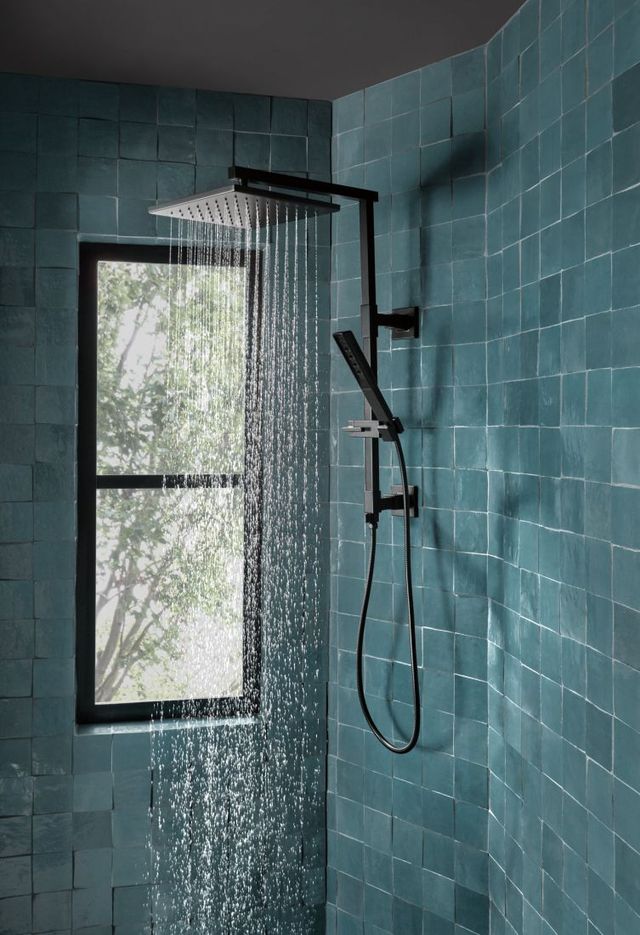 Brizo Essential™ Matte Black Linear Round Shower Column Extension-3