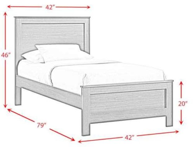 Elements International Sami White Upholstered Twin Panel Bed-2