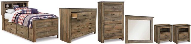 Signature Design by Ashley® Trinell 6-Piece Brown Twin Storage Bookcase Bed Set-0
