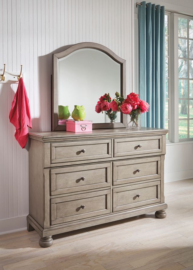 Signature Design by Ashley® Lettner Light Gray 6-Drawer Dresser and Mirror-3