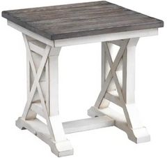 Cottage Creek Furniture Bar Harbor Natural End Table with Cream Base