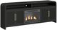 Elements International Ridgemont Black with Grain 82" TV Console with Fireplace Insert-0