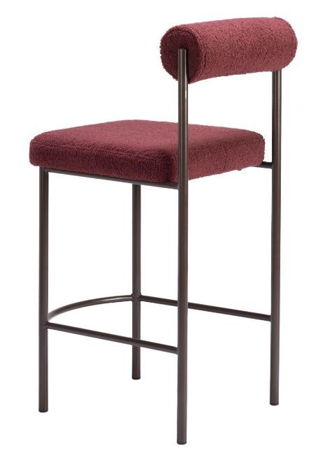 Zuo® Modern Livorno Red Counter Stool-3