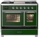 Ilve® Majestic III 40" Emerald Green Pro Style Dual Fuel Natural Gas Range with Triple Glass Door and Chrome Trim-2