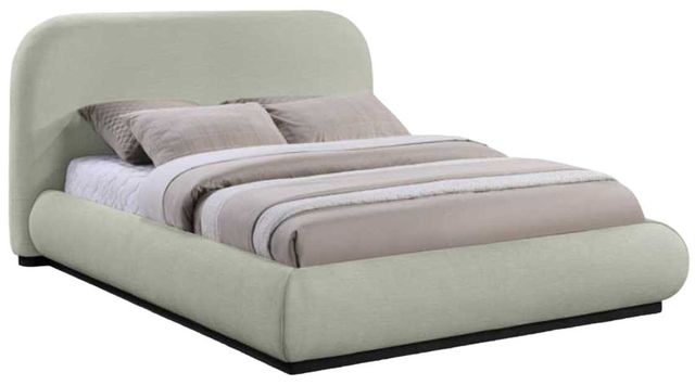 Meridian Furniture Vaughn Mint Queen Chenille Fabric Upholstered Panel Bed-0
