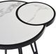 Armen Living Banks White Top Coffee Table with Black Base-5