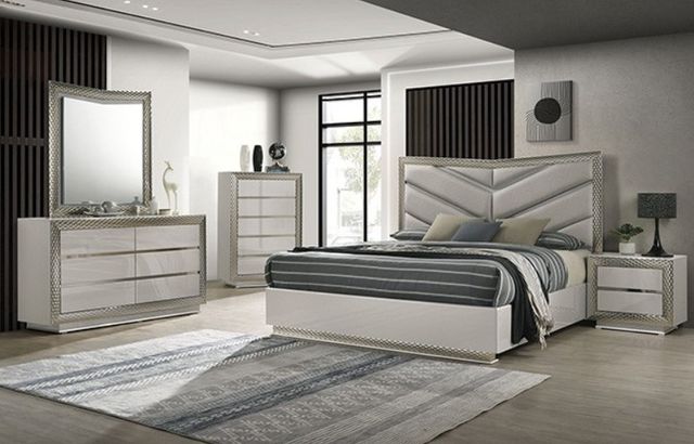 Furniture of America® Ventnor 4-Piece Gray Queen Bedroom Set-0