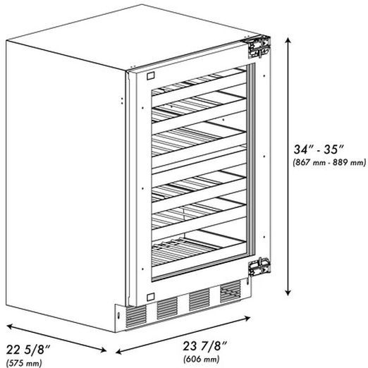 ZLINE Touchstone Autograph Edition Series 24" 4.8 Cu. Ft. Panel Ready Wine Cooler with Glass Door and Matte Black Handle-3