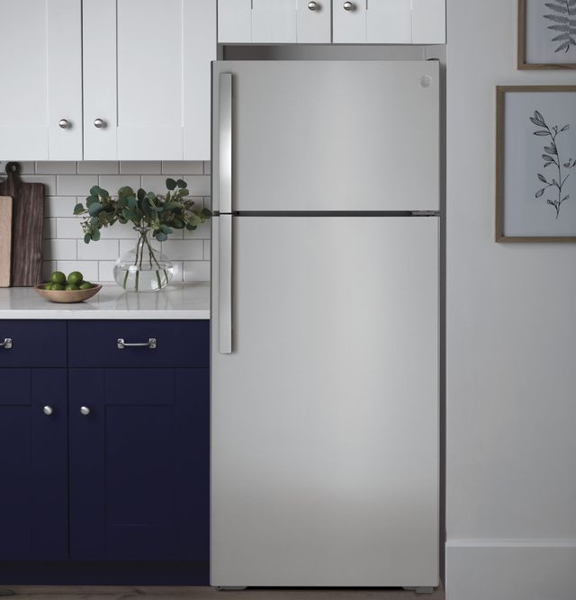 GE® 28 in. 17.5 Cu. Ft. Stainless Steel Top Freezer Refrigerator-4
