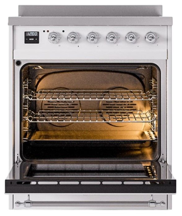 Ilve® Nostalgie II Noblesse 30'' Custom RAL Color Pro Style Induction Range with Chrome Trim-1