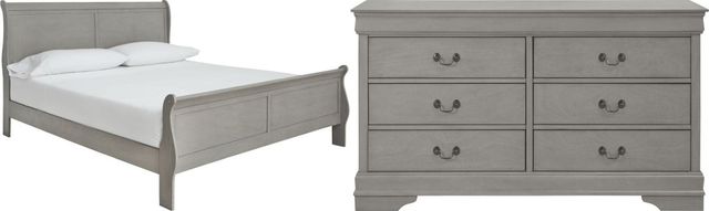 Signature Design by Ashley® Kordasky 2-Piece Gray Queen Sleigh Bed Set-0