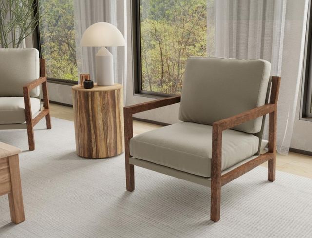 International Furniture Direct Milan Brown/Gray Arm Chair-1