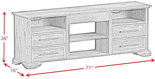 Elements International Park Ridge Charcoal 71'' TV Console without Fireplace-2
