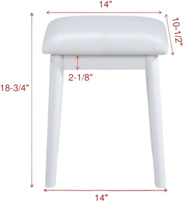 Crown Mark Cecilia 3-Piece White Vanity Set-5