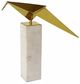A & B Home Gold/White Close to You Medium Marble Base Accent Statuary-3