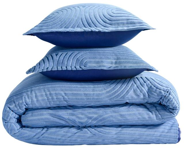 BEDGEAR® Performance® 3-Piece Racetrack/Stonewash Blue Moisture-Wicking Queen Duvet and Sham Set-0