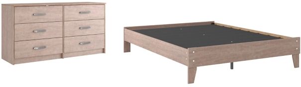 Signature Design by Ashley® Flannia 2-Piece Gray Queen Platform Bed Set-0