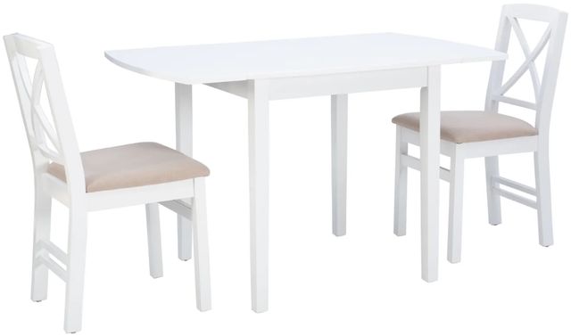 Linon Torino 3-Piece White Drop Leaf Dining Table Set-1