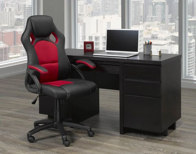 Brassex Inc. Eclipse Black/Red Office Chair-2