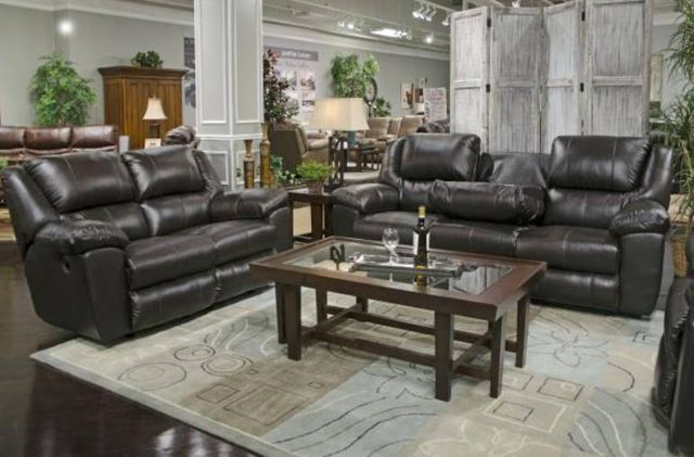 Catnapper® Transformer II Chocolate Ultimate Sofa with 3 Recliners and Drop Down Table-1