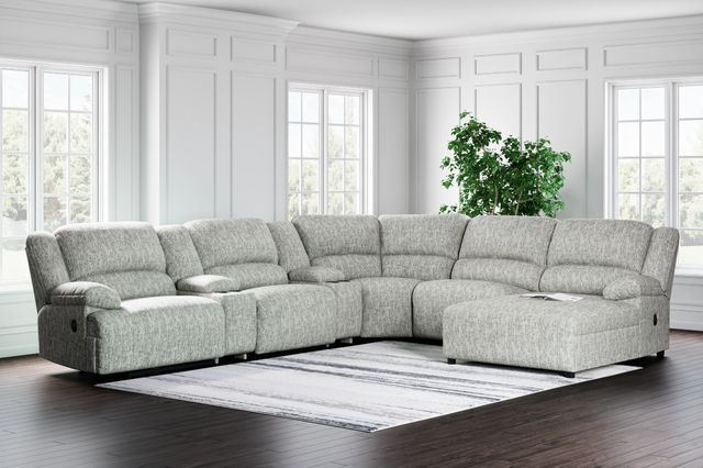 Signature Design by Ashley® McClelland 7-Piece Gray Reclining Right-Arm Facing Sectional and Chaise with Console-1