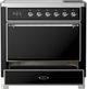 Ilve® Majestic III 36" Glossy Black Pro Style Induction Range with Solid Door and Chrome Trim-3