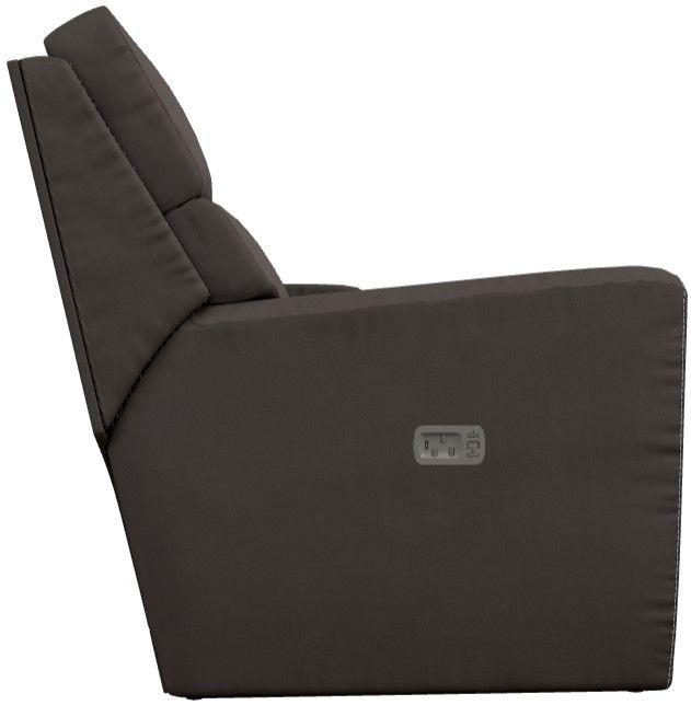 La-Z-Boy® Apollo Slate Leather Power Reclining Loveseat with Console, Headrest, and Lumbar-4